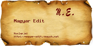 Magyar Edit névjegykártya